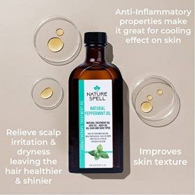 Nature Spell, Huile de soin à la menthe poivrée pour le corps des cheveux, 150 ml