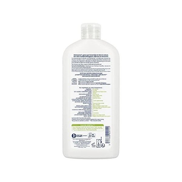 Natessance - Shampooing Extra-Doux - Coco Bio & Kératine Végétale - Certifié Bio Cosmos Organic - Flacon de 500 ml