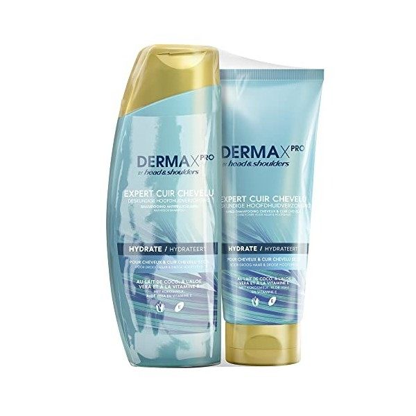 DERMAxPRO by Head & Shoulders HYDRATE Shampoing Et Après-Shampoing Antipelliculaires Hydratants Pour Cheveux Et Cuir Chevelu 