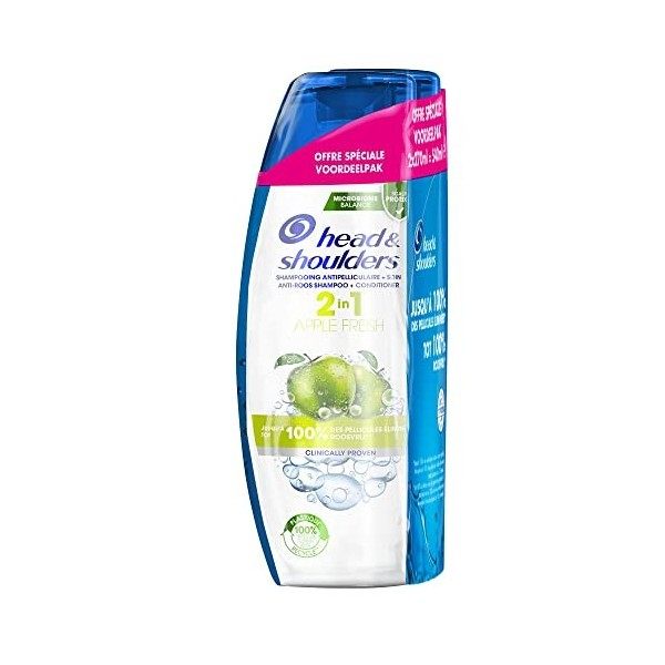 Head & Shoulders 2-en-1 Shampooing Antipelliculaire Et Soin Apple Fresh, Jusqu’à 100% Des Pellicules Éliminées, Cliniquement 