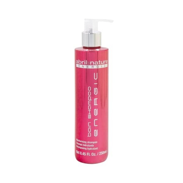abril et nature - Bain Shampoo Energic - Shampoing à la Kératine - 250 ml - Shampoing Réparateur pour Cheveux Secs - Redonne 