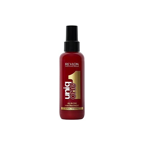 UniqOne Masque en Spray sans Rinçage pour Tous Types Cheveux 10 Bienfaits 150ml Classique Rouge + UniqOne Shampooing et Après