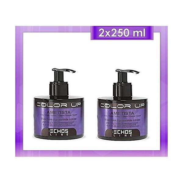 ECHOSLINE COLOR UP - Masque régénérant couleur améthyste - Nuance violette 250 ml 2 pièces