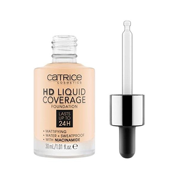 CATRICE Fond de Teint Liquide HD, Beige Clair 10, 150 g, 3 Unités