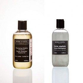 Shampoing Kératine sans Sulfate 250ml Huile de Coco Bio 100ml Soin Cheveux Lissés Lissage brésilien