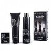 ECHOS LINE Karbon 9 Kit de traitement pour cheveux au charbon actif, shampooing 350 ml + masque 300 ml + sérum de protection 