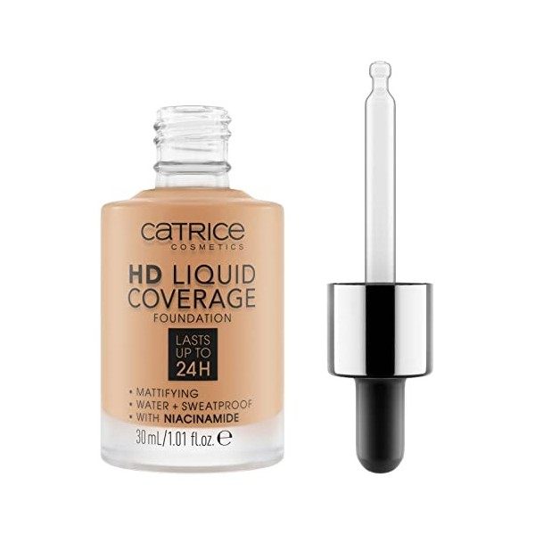 CATRICE Fond de Teint Liquide HD, Beige Clair 10, 150 g, 3 Unités