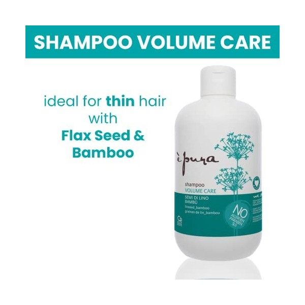 È Pura Volume - Shampoing Soin Volumate - Traitement Professionnel pour Cheveux Fins, Cassants - 500 ml