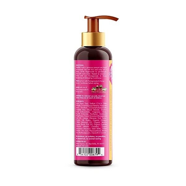 Mielle Grenade et Miel Shampooing Démêlant Sans Sulfate Hydratant Pour Cheveux Bouclés de Type 4, 12 oz 355 ml 