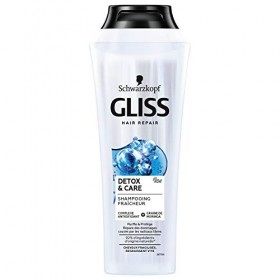 Schwarzkopf - Gliss - Shampoing Detox&Care - Cheveux fragilisés/regraissant vite - 92% dingrédients dorigine naturelle - Fl