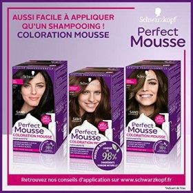 Schwarzkopf - Perfect Mousse - Coloration Cheveux - Mousse Permanente sans Ammoniaque - 98 % d’ingrédients d’origine naturell