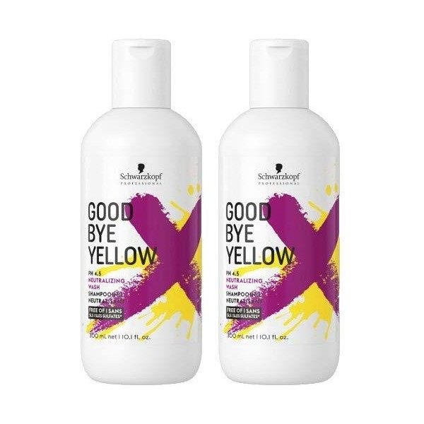 Schwarzkopf Professional - Duo Pack Shampooing Good Bye Yellow Le Premier Shampooing Dejaunissant à Forte Concentration De Pi