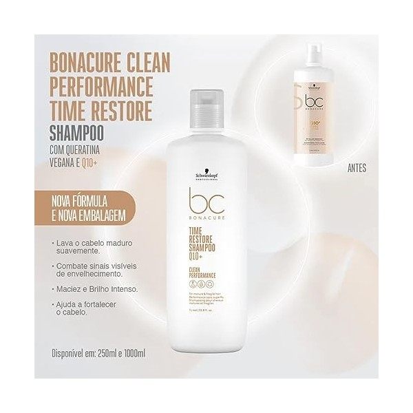 Shampooing 1000 ml Time Restore BC Bonacure Cheveux matures Schwarzkopf Professional
