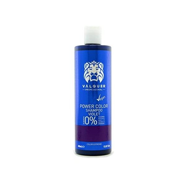 Valquer Professional Shampooing Power Color Cheveux Teints. Végétalien et sans Sulfate Rouge . Hair Color Enhancer - 400 Ml