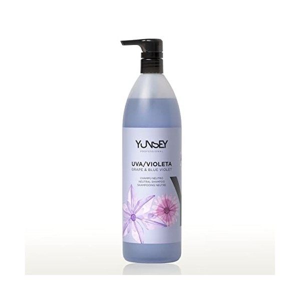 Yunsey - Shampoing Neutre - Parfum Raisin et Violette bleu - 1000 mL - Usage Fréquent - Soin Cheveux - Produit Capillaire - G