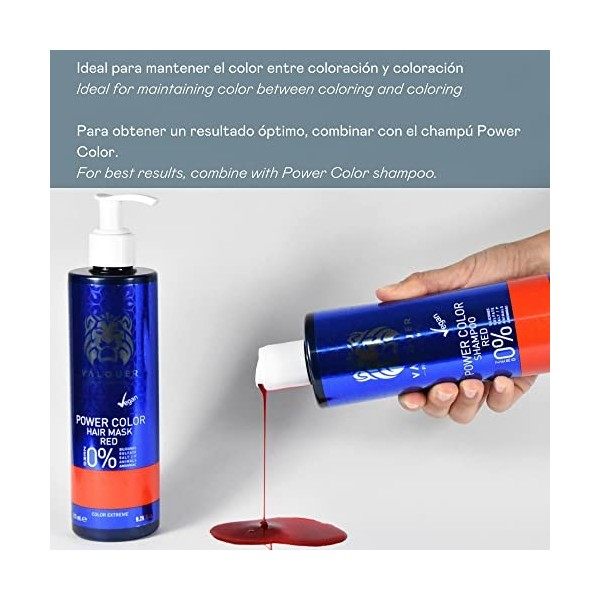 Valquer Professional Shampooing Power Color Cheveux Teints. Végétalien et sans Sulfate Cuivre - 400 Ml