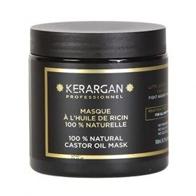 Kerargan - Masque Capillaire à l’Huile de Ricin et d’Argan - Stimule la Pousse et Réduit les Chutes - 500 ml & Shampoing à la