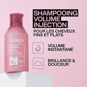 Redken, Shampoing Volume pour Cheveux Fins & Plats, Brillance, Douceur & Souplesse, Volume Injection, 300 ml