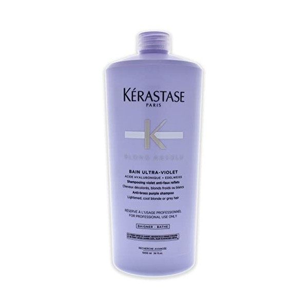 Kerastase - Gamme Blond Absolu - Shampooing Bain Ultra-Violet pigmenté violet anti faux-reflets pour cheveux blonds décolorés