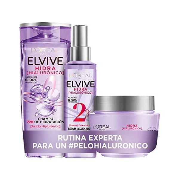 LOREAL Elvive Hyaluron Mascarilla Hydratant 300Ch250+Serum