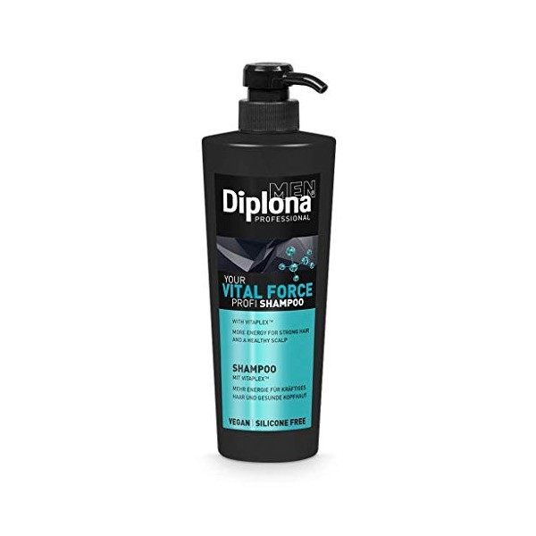 DIPLONA Shampooing Fortifiant Cuir chevelu sain - VOTRE VITAL FORCE PROFI Shampoing pour hommes - shampoing végan sans silico