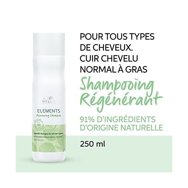 Wella Professionnals Elements Shampoing hydratant sans sulfate pour tous types de cheveux 250ml