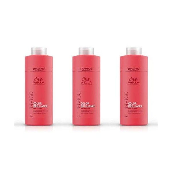 Invigo Color Brilliance Protection Lot de 3 shampooings Fine/Normal 1000 ml