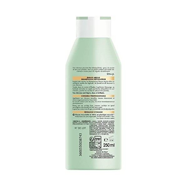 Dessange Shampoing Régulateur Purifiant Douce Argile 250 ml