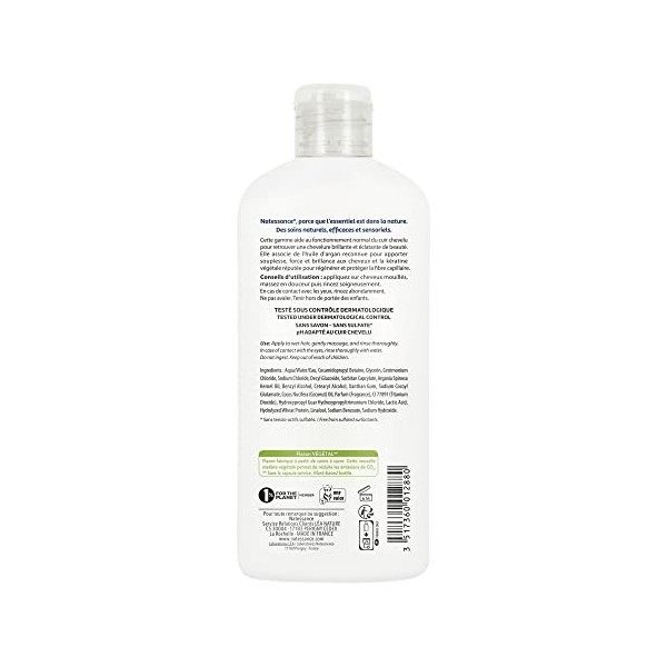 Natessance - Shampooing Nutrition - Argan & Kératine Végétale - Flacon de 250 ml