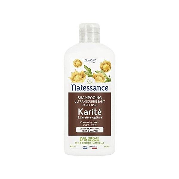 Natessance - Shampooing Crème Ultra-Nourrissant - Karité & Kératine Végétale - Flacon de 250 ml