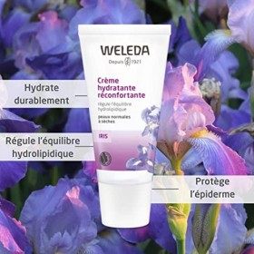 WELEDA - Crème de Jour Hydratante Réconfortante à lIris - Peaux Normales à Sèches - Tube 30&nbsp;ml