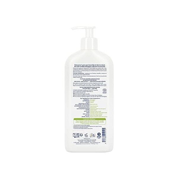 Natessance - Shampooing Kids Pomme - Kids - Certifié Bio Cosmos Organic - Flacon pompe de 500 ml