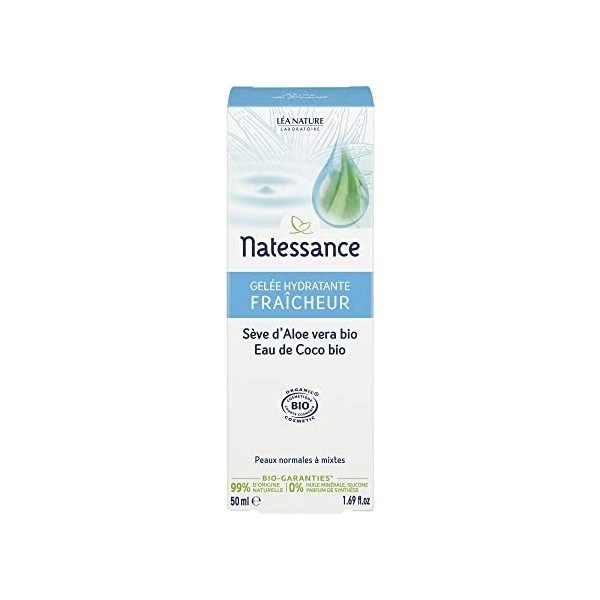 Natessance - Gelée Hydratante Fraîcheur - Sèves de beauté - Certifié Bio Cosmos Organic - Tube de 50 ml