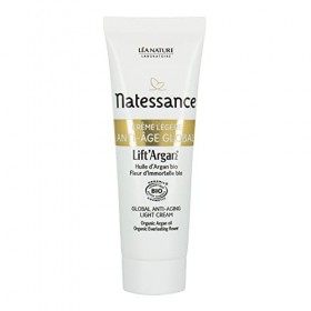 Natessance | Crème Légère Anti-Âge Global – Lift’Argan | Action complète sur les signes du vieillissement cutané : rides, fer