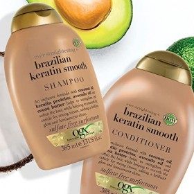 OGX Ever Straightening Shampoing Lissant à la Kératine Brésilienne, 88.7 ml