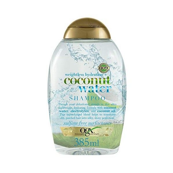 OGX Shampoping Sans Sulfate à lEau de Coco pour des Cheveux Hydratés, Coconut Water, 385 ml