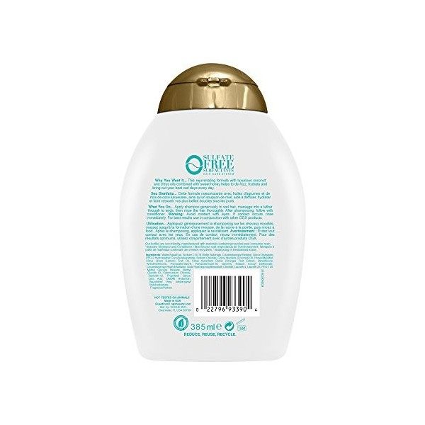 OGX Trempe de noix de coco Shampooing Boucles Couture 385 ml par Organix