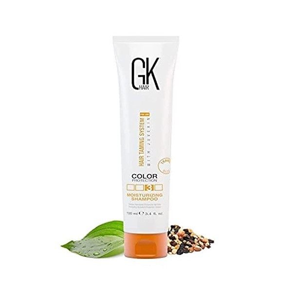 GK HAIR Global Kératine Moisturizing Shampoo 100ml - Shampooing pour cheveux colorés et abîmés, protège contre la déshydrat