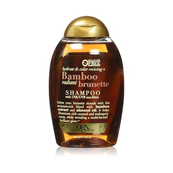 OGX Bambou Radiant Brunette Shampooing, 13 Bouteille Ounce, Hydrater & Revive couleur