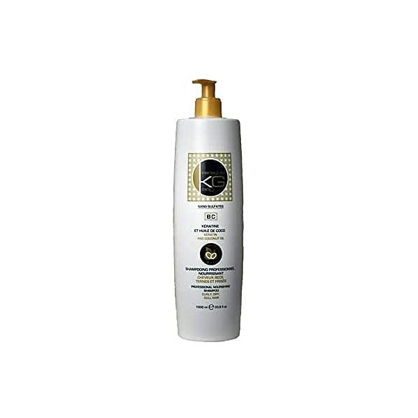 KERAGOLD PRO Shampoing pour Cheveux Secs Ternes/Frisés sans Sulfates. 1000 ml