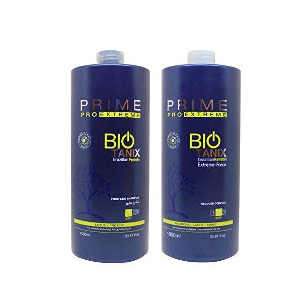 PRIME PRO EXTREME - BIO TANIX - Kit Lissage au Tanin - Taninoplastie - STEP 1 1000 ml + STEP 2 1000 ml 