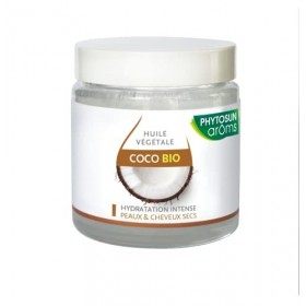 Phytosun Arôms - Huile Végétale de Coco Bio - 100% Pure et Naturelle - Hydratation Intense Peaux et Cheveux secs - 100ml