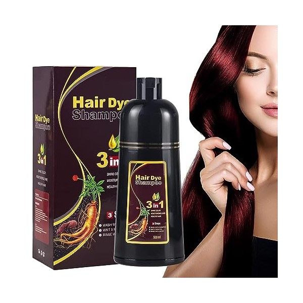 Shampoing instantané pour cheveux noirs Shampoing colorant pour cheveux gris,Shampoing colorant naturel pour cheveux noirs 3 