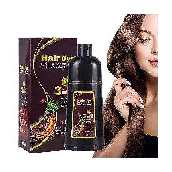 Shampoing instantané pour cheveux noirs Shampoing colorant pour cheveux gris,Shampoing colorant naturel pour cheveux noirs 3 