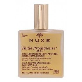 Nuxe Huile Prodigieuse Riche Visage-Corps-Cheveux 100 ml + Crème Fraîche de Beauté Crème Riche Hydratante 48H 15 ml Offerte