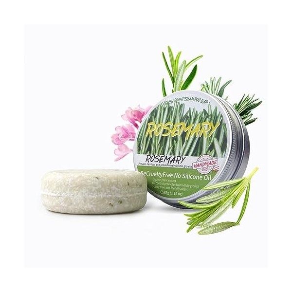 PICKX Savon dhuile essentielle de shampooing naturel, savon de soins capillaires à base de plantes, avec des huiles essentie