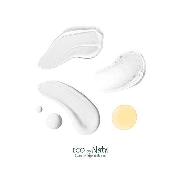 Eco by Naty, shampooing, ingrédients 100% dorigine végétale sans parfum, hypoallergénique et testé dermatologiquement, flaco