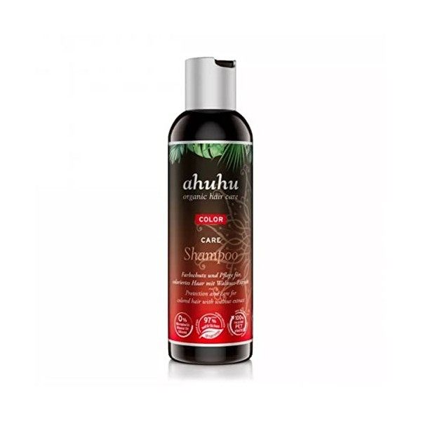 ahuhu REBUILD Shampoing kératine 200 ml – Shampoing à la phytokératine végétale, grenade et amarante, restructure les cheve