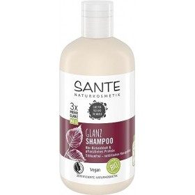 SANTE Naturkosmetik FAMILY Shampooing brillant sans silicone avec extrait de feuille de bouleau bio et protéines végétales, s