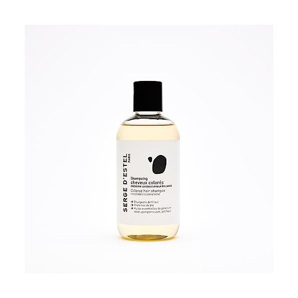 SERGE DESTEL PARIS Shampoing Cheveux Colorés Sans Sulfate 250ml Maintient la Tenue de la Coloration Végétale Hydrate la Fibr